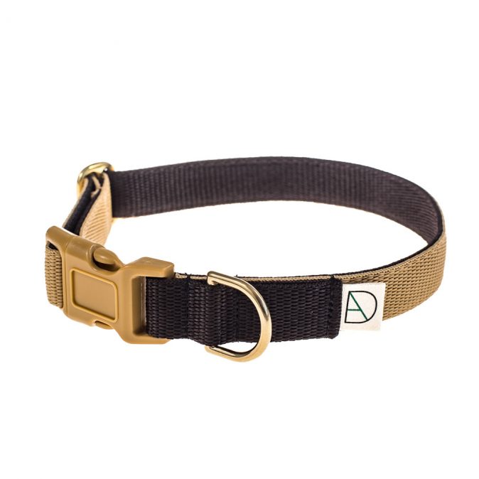 Dog collar Beige and Brown