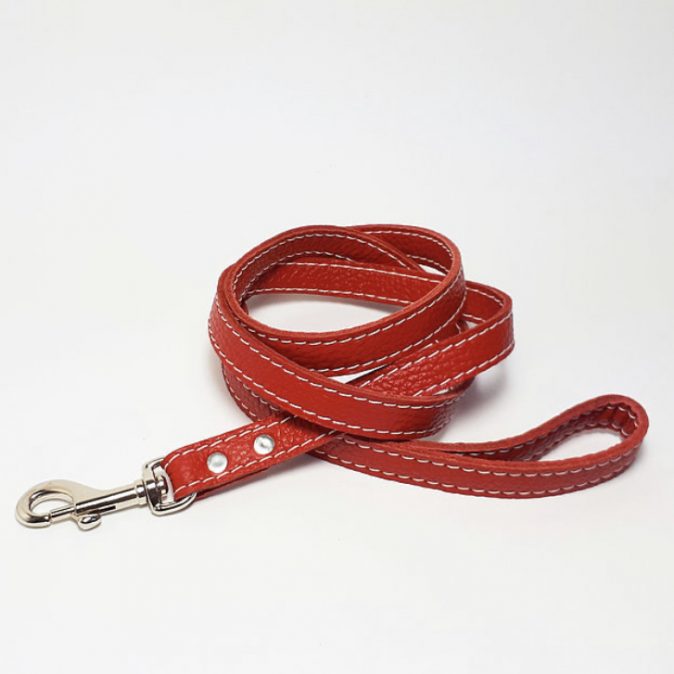 Leather collar Red