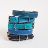 Puppy Toy Breed Dog Leather Dog Collar Navy