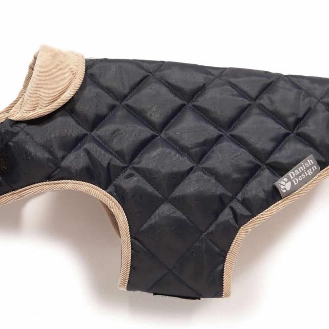 Navy Blue Quilted Dog Coat