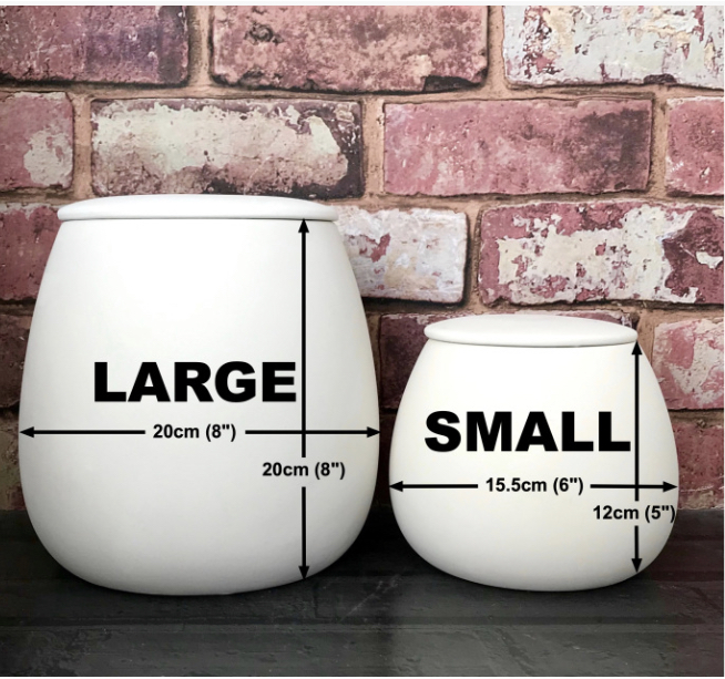 Ceramic Dog Treat Jar sizes