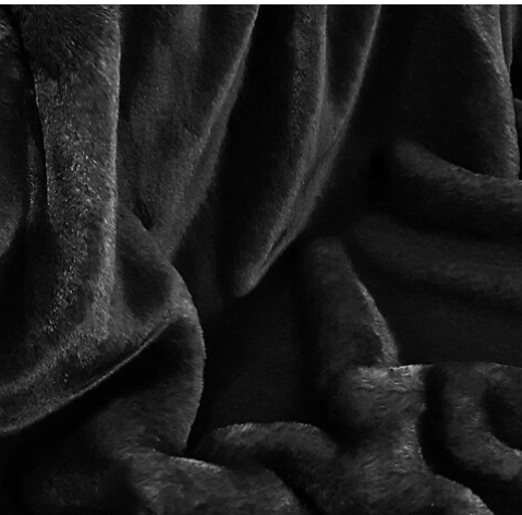 Black Soft Faux Fur Dog Blanket