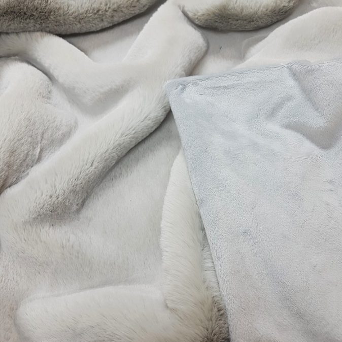 Silver Soft Faux Fur Dog Blanket