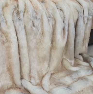Snow Wolf Faux Fur Dog Blanket