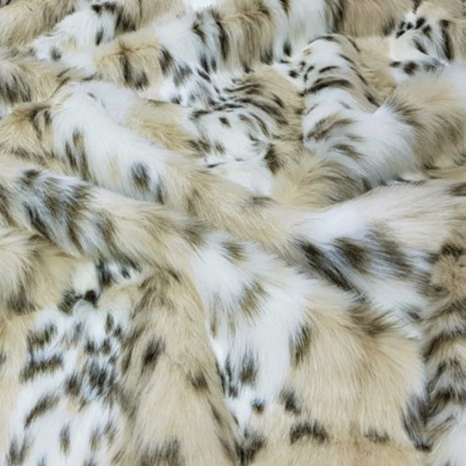 Beige Lynx Faux Fur Throw